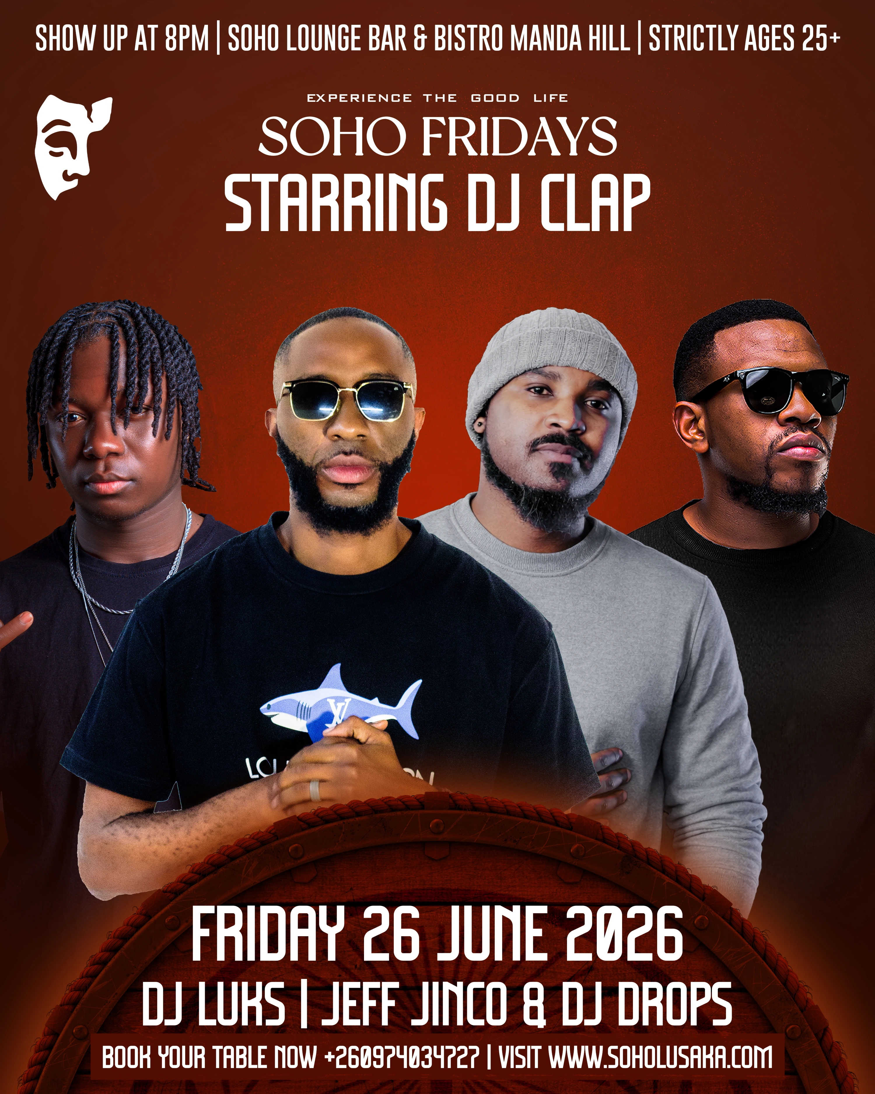 SOHO Lounge event poster for SOHO FRIDAYS